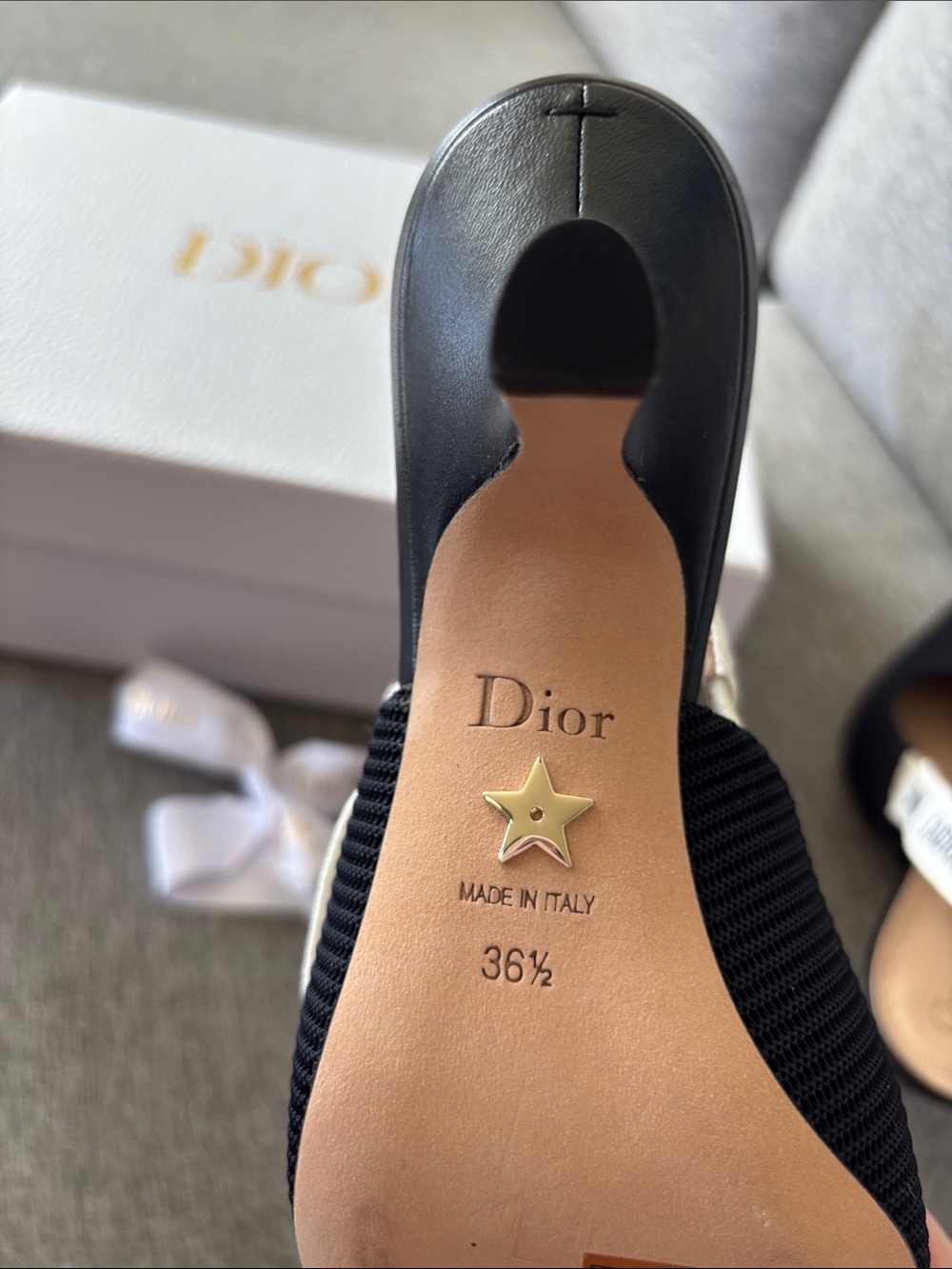 Dior Christian Dior Black J'Adior Slingback Kitten Heel Pumps 36 1/2 EU - NWT - Picture 12 of 15